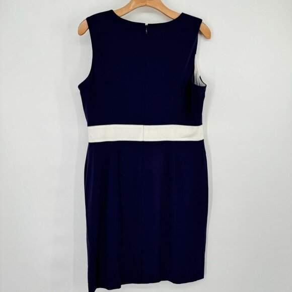 Tommy Hilfiger Women's Sleeveless Sheath Dress Navy White Stripe Size 12 - Picture 7 of 10